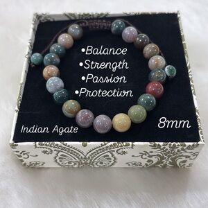 🌟✨ Elevate your style and spirit with my custom unisex Indian Agate bracelet! ✨🌟